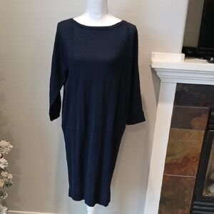 Boden Classic Navy Long Sleeve Midi Dress Wool 14 Regular Sweater Dress